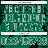 Custom Black Kelly Green-White 3D Pattern Design Splash Grunge Fragment Authentic Baseball Jersey