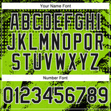 Custom Black Neon Green-White 3D Pattern Design Splash Grunge Fragment Authentic Baseball Jersey