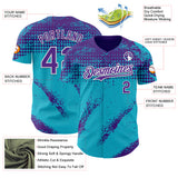 Custom Purple Lakes Blue-White 3D Pattern Design Splash Grunge Fragment Authentic Baseball Jersey