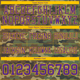 Custom Camo Purple-Yellow 3D Pattern Salute To Service Authentic Football Jersey