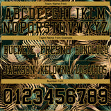 Custom Black Old Gold 3D Pattern Tropical Hawaii Jungle Leaves Authentic Football Jersey