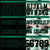 Custom Black Kelly Green 3D Pattern Tropical Hawaii Palm Leaves Authentic Football Jersey