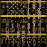 Custom Black Old Gold 3D Pattern American Flag Authentic Football Jersey
