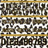 Custom White Black-Old Gold 3D Pattern Leopard Print Authentic Football Jersey