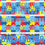 Custom Powder Blue White 3D Pattern Autism Supporter Awareness Puzzle Pieces Authentic Football Jersey