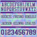 Custom Light Blue Purple-Pea Green 3D Pattern Abstract Trendy Holographic Vaporwave Style Authentic Football Jersey