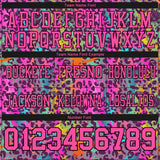 Custom Graffiti Pattern Pink-Black 3D Pattern Colorful Leopard Print Authentic Football Jersey