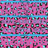 Custom Pink Sky Blue-Black 3D Pattern Leopard Print Authentic Football Jersey