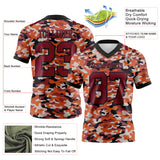 Custom Camo Crimson-Black 3D Pattern Salute To Service Mesh Authentic Football Jersey