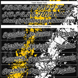 Custom Black Yellow-White 3D Pattern Design Splash Authentic Baseball Jersey