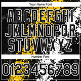 Custom Black Yellow-White 3D Pattern Design Splash Authentic Baseball Jersey