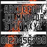 Custom Black Orange-White 3D Pattern Design Splash Authentic Baseball Jersey
