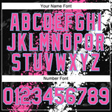Custom Black Pink Light Blue-White 3D Pattern Design Splash Authentic Baseball Jersey