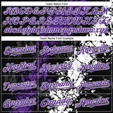 Custom Black Purple-White 3D Pattern Design Splash Authentic Baseball Jersey