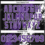 Custom Black Purple-White 3D Pattern Design Splash Authentic Baseball Jersey