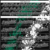 Custom Black Kelly Green-White 3D Pattern Design Splash Authentic Baseball Jersey