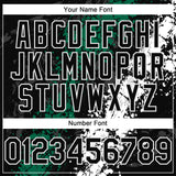 Custom Black Kelly Green-White 3D Pattern Design Splash Authentic Baseball Jersey