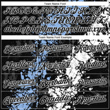 Custom Black Light Blue-White 3D Pattern Design Splash Authentic Baseball Jersey