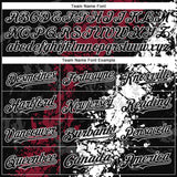 Custom Black Crimson-White 3D Pattern Design Splash Authentic Baseball Jersey