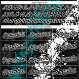 Custom Black Teal-White 3D Pattern Design Splash Authentic Baseball Jersey