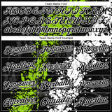 Custom Black Neon Green-White 3D Pattern Design Splash Authentic Baseball Jersey