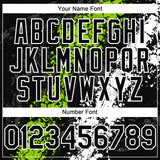 Custom Black Neon Green-White 3D Pattern Design Splash Authentic Baseball Jersey