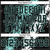 Custom Black Ice Blue-White 3D Pattern Design Splash Authentic Baseball Jersey