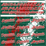 Custom Green Red-White 3D Pattern Design Splash Authentic Baseball Jersey