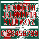 Custom Green Red-White 3D Pattern Design Splash Authentic Baseball Jersey