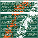 Custom Green Orange-White 3D Pattern Design Splash Authentic Baseball Jersey