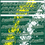 Custom Green Light Yellow-White 3D Pattern Design Splash Authentic Baseball Jersey