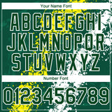 Custom Green Light Yellow-White 3D Pattern Design Splash Authentic Baseball Jersey
