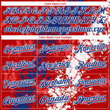 Custom Red Royal-White 3D Pattern Design Splash Authentic Baseball Jersey