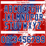 Custom Red Royal-White 3D Pattern Design Splash Authentic Baseball Jersey