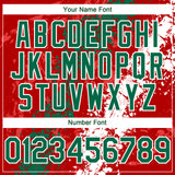 Custom Red Kelly Green-White 3D Pattern Design Splash Authentic Baseball Jersey