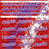 Custom Red Purple-White 3D Pattern Design Splash Authentic Baseball Jersey