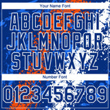 Custom Royal Orange-White 3D Pattern Design Splash Authentic Baseball Jersey