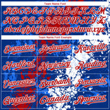 Custom Royal Red-White 3D Pattern Design Splash Authentic Baseball Jersey