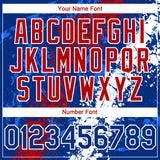 Custom Royal Red-White 3D Pattern Design Splash Authentic Baseball Jersey