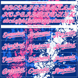 Custom Royal Pink-White 3D Pattern Design Splash Authentic Baseball Jersey