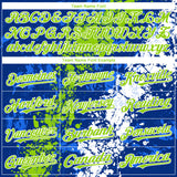Custom Royal Neon Green-White 3D Pattern Design Splash Authentic Baseball Jersey