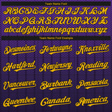 Custom Purple Gold-Black 3D Pattern Design Gradient Geometric Shape Authentic Baseball Jersey