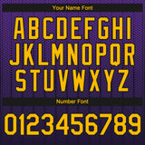 Custom Purple Gold-Black 3D Pattern Design Gradient Geometric Shape Authentic Baseball Jersey