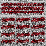 Custom White Black-Fire Red 3D Polynesian Style Islander Authentic Baseball Jersey
