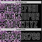 Custom Black Purple-White 3D Polynesian Style Islander Authentic Baseball Jersey