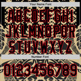 Custom Black Vegas Gold-Fire Red 3D Polynesian Style Islander Authentic Baseball Jersey