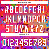 Custom Red White 3D Pattern Design Trippy Psychedelic Magic Mushrooms Authentic Baseball Jersey
