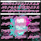 Custom Black Pink-Ice Blue 3D Pattern Design Trippy Magic Mushrooms Skull Authentic Baseball Jersey