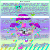 Custom Green Ice Blue-Medium Purple 3D Pattern Design Trippy Magic Mushrooms Acid Authentic Baseball Jersey