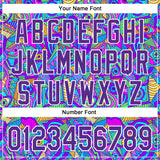 Custom Purple White 3D Pattern Design Trippy Psychedelic Eyes Authentic Baseball Jersey